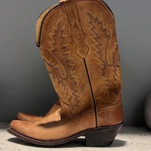 Old West size 6.5 brown western cowgirl boots preowned